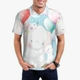 thumbnail image 1 of Rateoe Cute Elephant Pattern Men's Short Sleeve Polo Shirts, Golf Polo Shirts Short Sleeve Performance Moisture Wicking Dry-XX-Large, 1 of 6