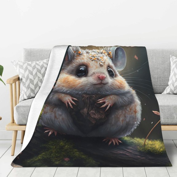 Rateoe Cute Fat Ball Branch Pattern Flannel Throw Blanket, Ultra-soft Blanket for Bed, Couch, Car, Hypoallergenic Anti-pilling blanket-40"x30"(Vertical)