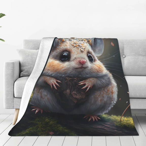 Rateoe Cute Fat Ball Branch Print Fuzzy Fleece Throw Blanket Extra Large,Super Soft,Fluffy and Warm Blankets for Couch,Bed,All Season Use (40"x30")