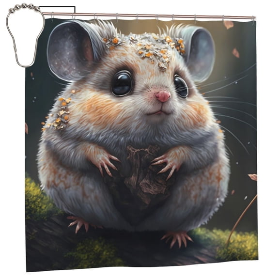 Rateoe Cute Fat Ball Branch Shower Curtain - Fancy Bathroom Shower Curtain Sets - Waterproof Shower Curtain with Hooks with 12 Plastic Hooks 72x72 Inches