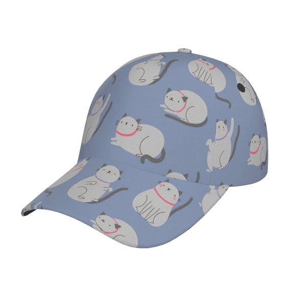 Rateoe Cute Fat Cat Pattern Mens Baseball Cap Adjustable Curved Brim Hat, Soft Cotton Sports Cap for Outdoor, Casual, and Everyday Wear, Comfortable & Breathable