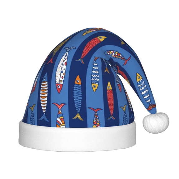 Rateoe Cute Fish Santa Hat Confortable Christmas Hat for Christmas Party Favors Fit for Kids