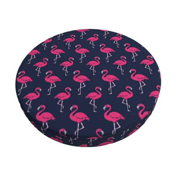 Rateoe Cute Flamingo Pattern Round Bar Stool Seat Covers,Washable Stool Cushion Slipcover Elastic Bar Chair Covers for 12-14 Inch Chair -12 inch
