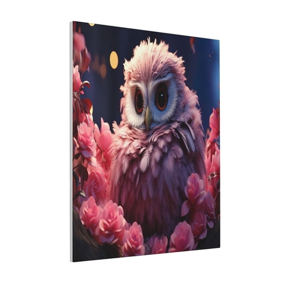 Rateoe Cute Flower Owl Pattern Decorative Picture – Unique Modern Wall Art, Ready-to-Hang Canvas Print for Home (Vertical)