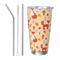 thumbnail image 1 of Rateoe Cute Foxes Printed Car Guy Gifts for Men Women Tumbler - 20oz/590ml Double Wall Vacuum Insulated Stainless Steel Travel Tumbler Cups with Lid & Straw-Straw Three-piece Set, 1 of 8