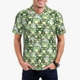 thumbnail image 1 of Rateoe Cute Frog Pattern Men's Short Sleeve Polo Shirts, Golf Polo Shirts Short Sleeve Performance Moisture Wicking Dry-Medium, 1 of 6