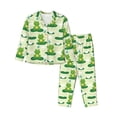 thumbnail image 1 of Rateoe Cute Frog1 Pattern Womens Pajamas Set Long Sleeve Sleepwear Button Down Nightwear Soft Cotton Pj Lounge Sets-X-Large, 1 of 7