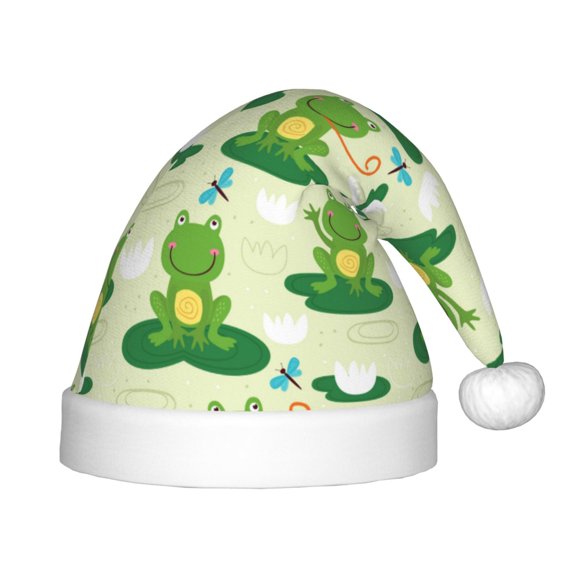 Rateoe Cute Frog1 Santa Hat Confortable Christmas Hat for Christmas Party Favors Fit for Kids