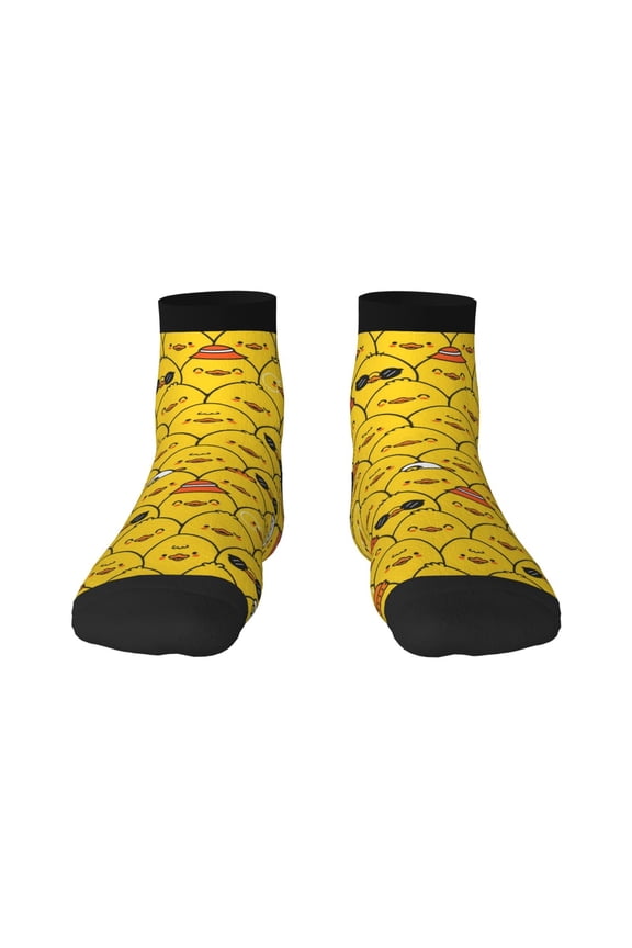 Cute Funny Chicken Pattern Quarter Crew Socks,Toe Seamed Ankle Socks,Cotton Cushioned Breathable Athletic Crew Sports Socks