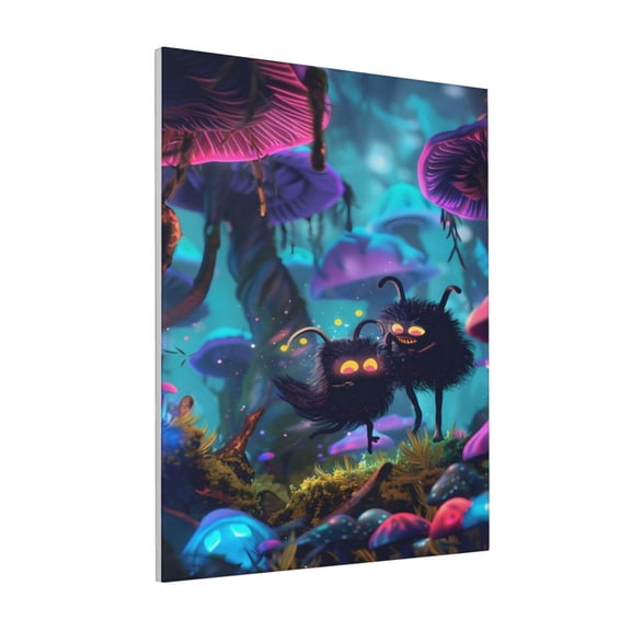 Rateoe Cute Fuzzy Fantasy Creatures Pattern Decorative Picture – Unique Modern Wall Art, Ready-to-Hang Canvas Print for Home (Vertical)