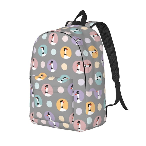 Rateoe Cute Geese Pattern Durable Canvas Backpack for Men & Women – Stylish & Lightweight – Adjustable Straps, Multiple Pockets – Fits 15-17 Inch LaptopsMedium