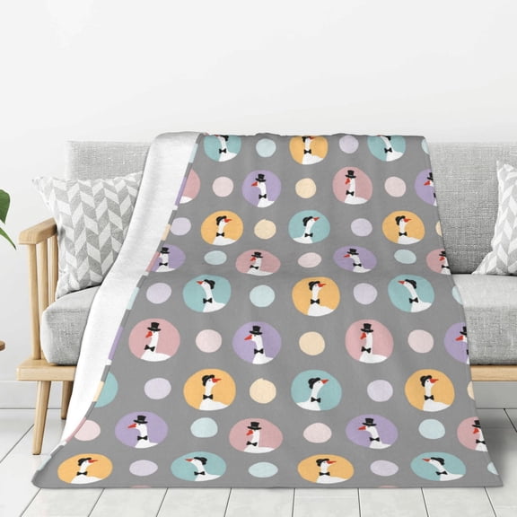 Rateoe Cute Geese Pattern Flannel Throw Blanket, Ultra-soft Blanket for Bed, Couch, Car, Hypoallergenic Anti-pilling blanket-60"x50"(Vertical)
