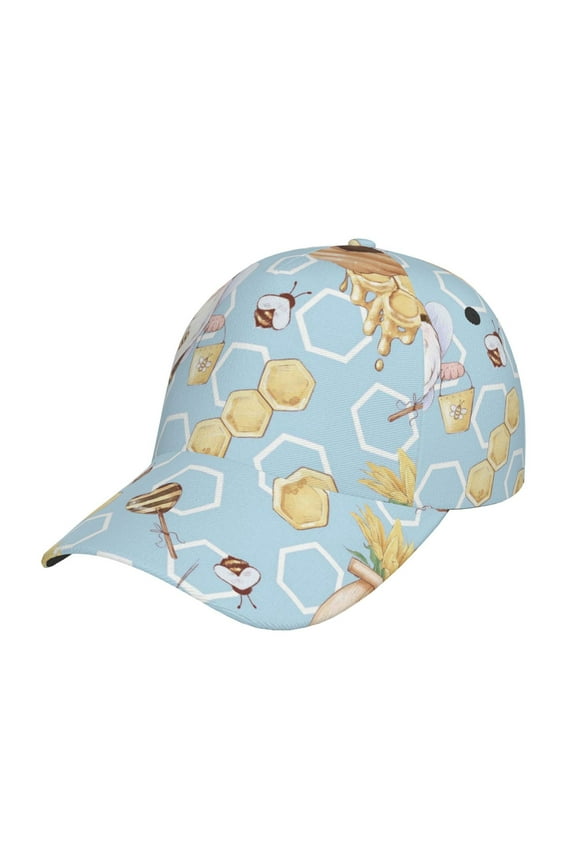 Cute Gnome Bee Collects Honey Pattern Baseball Cap Outdoor Cap Mountain Dad Hat - Unstructured Soft Cotton Cap-Adjustable UV Protection Cap
