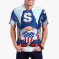 thumbnail image 1 of Rateoe Cute Gnomes in USA Pattern Men's Short Sleeve Polo Shirts, Golf Polo Shirts Short Sleeve Performance Moisture Wicking Dry-3X-Large, 1 of 6