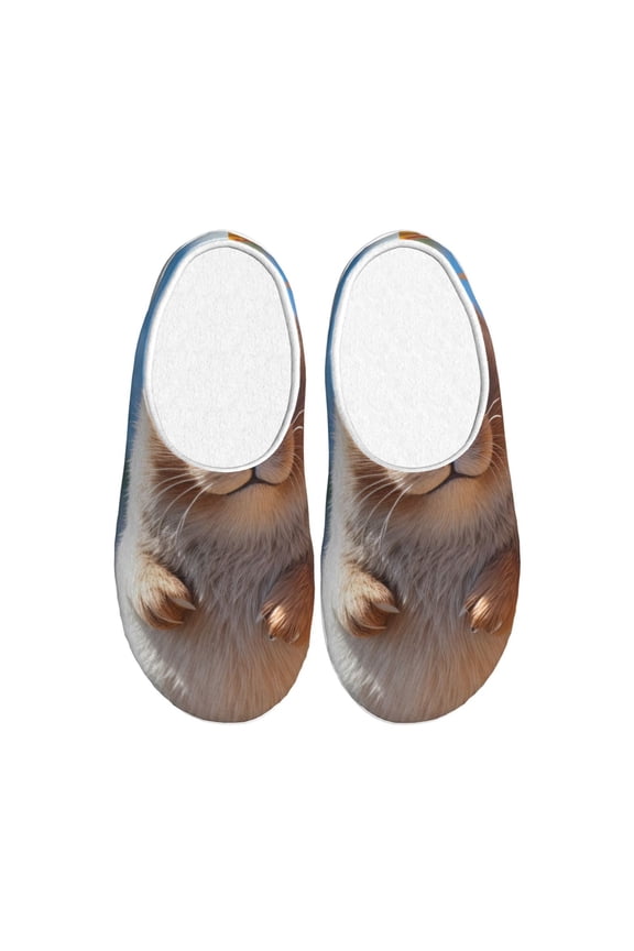 Cute Guinea Pig Sea Print Women's Men's Cotton Knit Slippers Lightweight Memory Foam Indoor House Shoes with Anti-Skid Sole-46/47