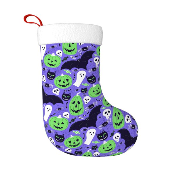 Rateoe Cute Halloween Print Christmas Stockings,18 Inch Large Christmas Stockings Decoration Ornaments for Holiday Home Fireplace Indoors