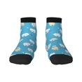 thumbnail image 1 of Rateoe Cute Healthy Teeth Pattern Quarter Crew Socks,Toe Seamed Ankle Socks,Cotton Cushioned Breathable Athletic Crew Sports Socks, 1 of 7