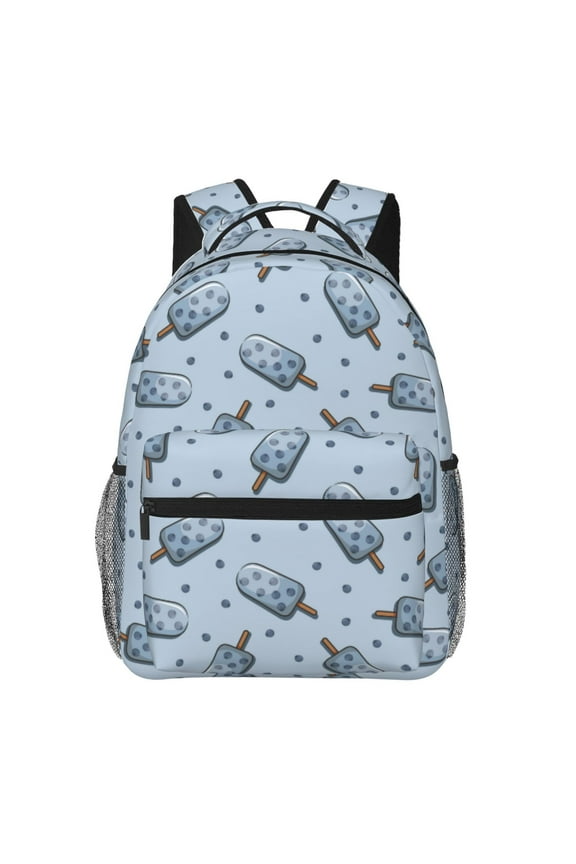 Cute Ice Cream Pattern Casual Backpack for School, Work, Travel Adjustable Straps, Multiple Compartments Ergonomic Design, Fits Laptops and Tablets