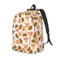 thumbnail image 1 of Rateoe Cute Ice Cream Pattern Durable Canvas Backpack for Men & Women – Stylish & Lightweight – Adjustable Straps, Multiple Pockets – Fits 15-17 Inch LaptopsMedium, 1 of 5