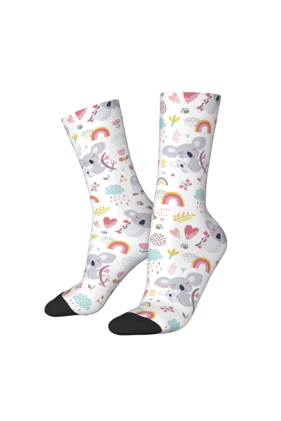 Cute Koala for Women Casual Calf Socks - Cute Crew Socks - Thin Soft Above Ankle Socks Size 5-11