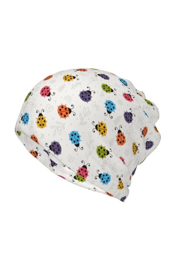 Cute Ladybugs Cotton Slouchy Beanie Hat for Men/Women,Lightweight Oversize Large Thin Skull Cap Night Sleeping Cap