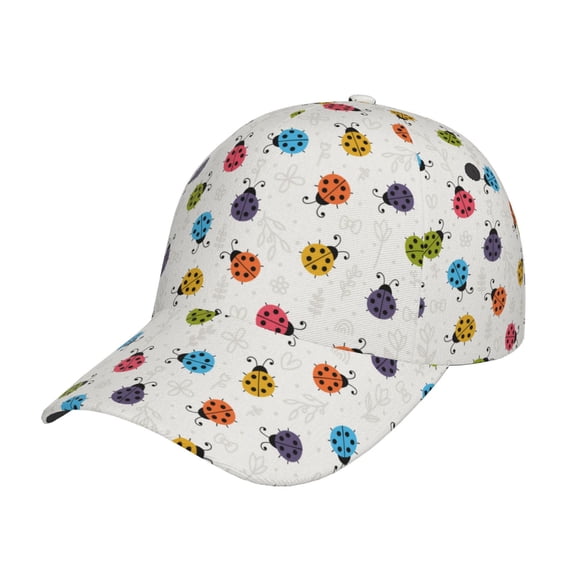 Rateoe Cute Ladybugs Pattern Mens Baseball Cap Adjustable Curved Brim Hat, Soft Cotton Sports Cap for Outdoor, Casual, and Everyday Wear, Comfortable & Breathable