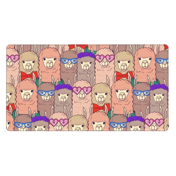 Rateoe Cute Lamas Print Mouse Pad - Extended Large Gaming Mousepad,Non-Slip Stitched Edge,16x29.5 Inch