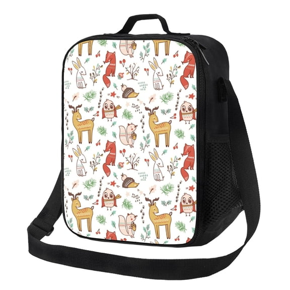 Rateoe Cute Little Animals Lunch Bag Reusable Lunch Box with Shoulder Straps for Men Women Insulated Portable Lunchbox for adults Suitable for School Work Picnic