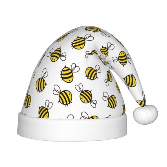 Rateoe Cute Little Bee Santa Hat Confortable Christmas Hat for Christmas Party Favors Fit for Kids
