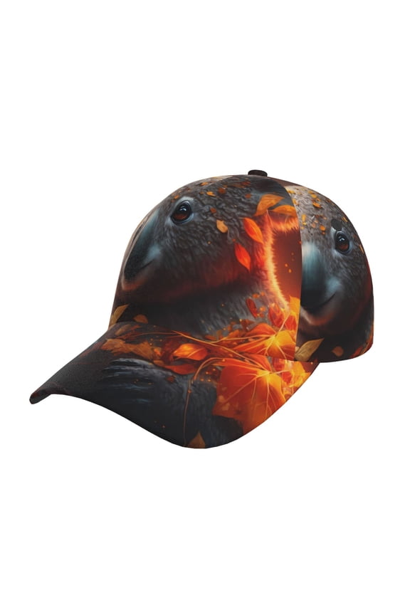 Cute Maple Leaf Koala Pattern Baseball Cap Outdoor Cap Mountain Dad Hat - Unstructured Soft Cotton Cap-Adjustable UV Protection Cap