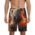 thumbnail image 1 of Rateoe Cute Maple Leaf Koala Print Men's Lounge Shorts – Soft & Breathable Pajama Bottoms with Pockets, Elastic Waistband, Lightweight Sleepwear for Nightwear & Loungewear-3X-Large, 1 of 6