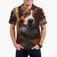 thumbnail image 1 of Rateoe Cute Maple Leaf Puppy Pattern Men's Short Sleeve Polo Shirts, Golf Polo Shirts Short Sleeve Performance Moisture Wicking Dry-Medium, 1 of 6