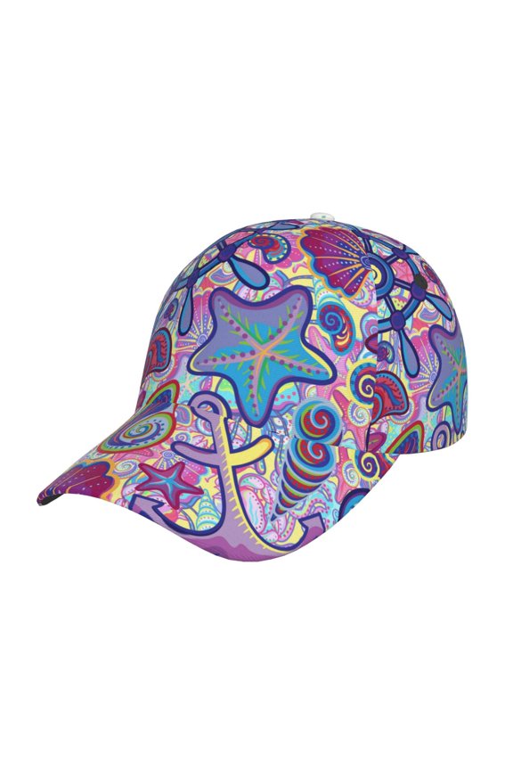 Cute Nautical Pattern Mens Baseball Cap Adjustable Curved Brim Hat, Soft Cotton Sports Cap for Outdoor, Casual, and Everyday Wear, Comfortable & Breathable