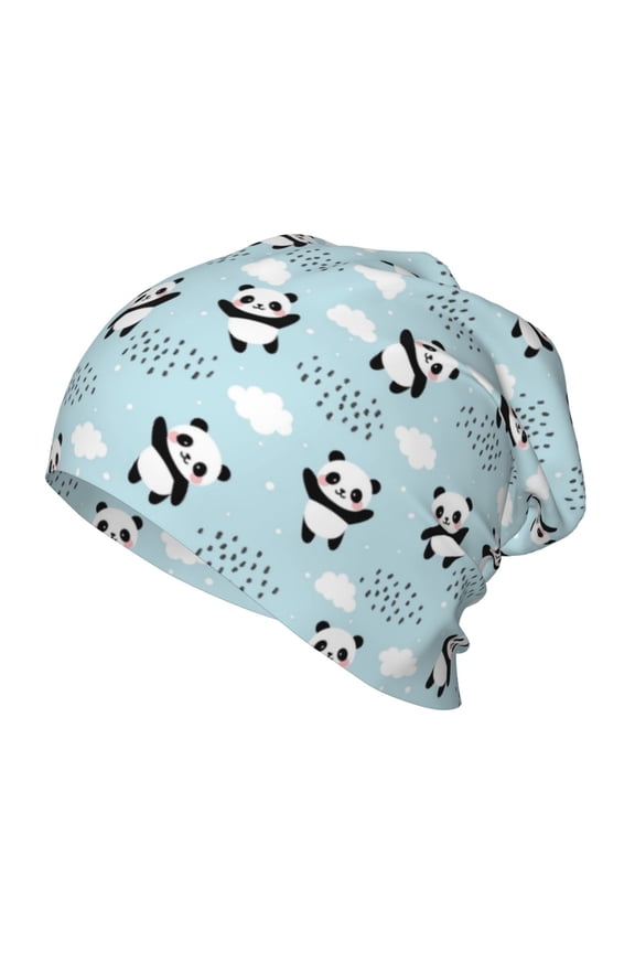 Cute Panda Bear Kids Beanie Warm Knit Beanie Hats Boys Girls Winter Hat Soft Slouchy Hats for Kids