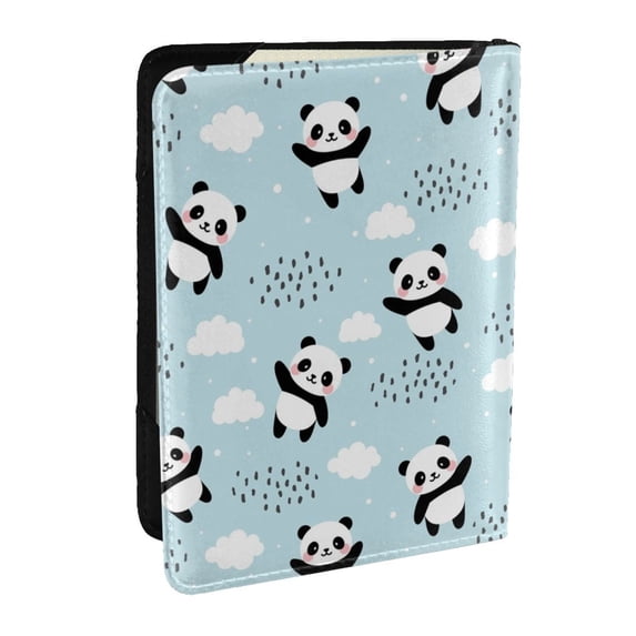 Rateoe Cute Panda Bear Pattern Passport Holder Wallet Leather Mulit-purpose Travel Wallet Credit Cards Case ,Passport Cover for Women Men-6.5 in