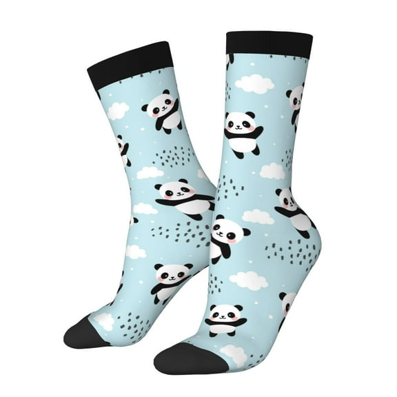 Rateoe Cute Panda Bear for Women Casual Calf Socks - Cute Crew Socks - Thin Soft Above Ankle Socks Size 5-11