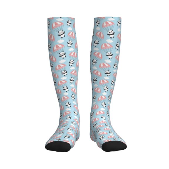 Rateoe Cute Panda Flying in the Sky Compression Socks for Women and Men 20-30mmHg-Circulation Support Socks Knee High Nurse Pregnant Running Medical and Travel Athletic