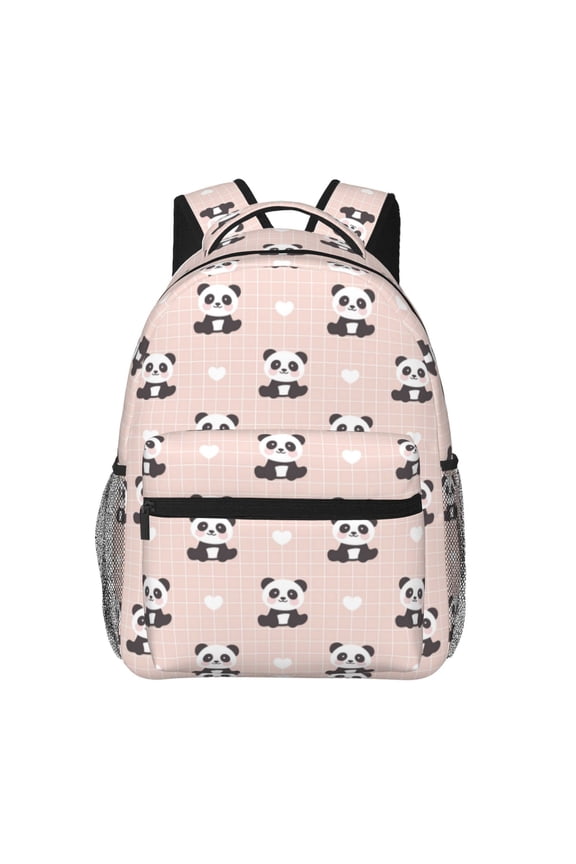 Cute Panda Pattern Casual Backpack for School, Work, Travel Adjustable Straps, Multiple Compartments Ergonomic Design, Fits Laptops and Tablets