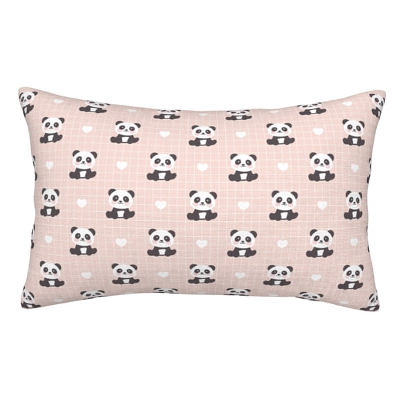 Rateoe Cute Panda Pattern Decorative Pillow Case,Throw Pillow Covers,Plush Pillow Cover,Soft Pillow Case,Velvet Pillow Case-14"x20"