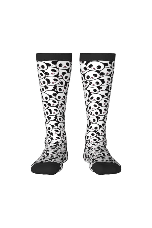 Cute Panda Pattern Women’s Knee High Crew Socks,Trouser Socks Comfortable, Breathable, Moisture-Wicking and Soft