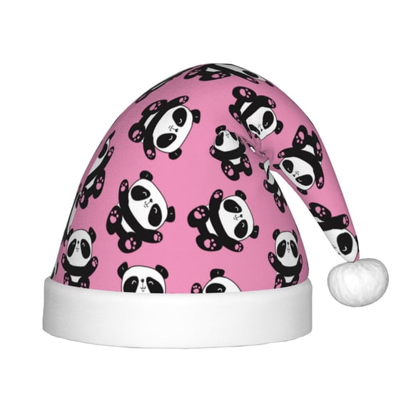 Rateoe Cute Panda Santa Hat Confortable Christmas Hat for Christmas Party Favors Fit for Kids