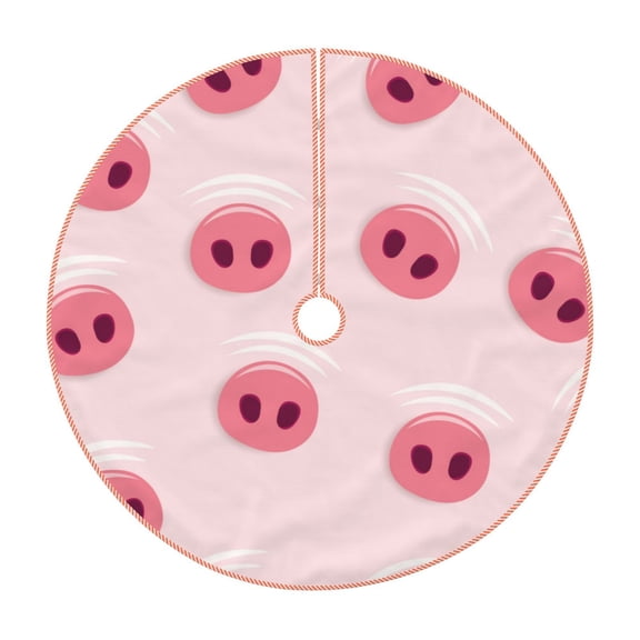Rateoe Cute Pig Nose Pattern Christmas Tree Skirt with Ties , Christmas Tree Decorations, Farmhouse Christmas Decor Xmas Holiday Decorations-
