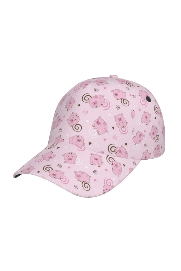 Cute Pig Pattern Baseball Cap Outdoor Cap Mountain Dad Hat - Unstructured Soft Cotton Cap-Adjustable UV Protection Cap