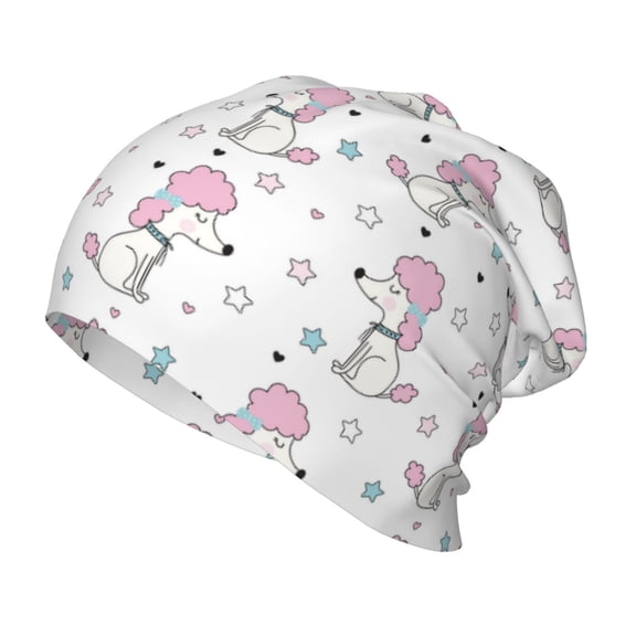 Rateoe Cute Poodle Dog Kids Beanie Warm Knit Beanie Hats Boys Girls Winter Hat Soft Slouchy Hats for Kids