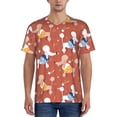 thumbnail image 1 of Rateoe Cute Poodle Dog Pattern Men’s Baseball Short Sleeve Polo Shirt, Midweight Men's Shirt Golf Shirt Polo Shirts Quick Dry Short-Medium, 1 of 7