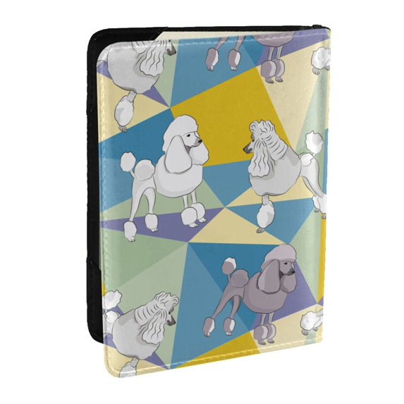 Rateoe Cute Poodle Dog Pattern Passport Holder Wallet Leather Mulit-purpose Travel Wallet Credit Cards Case ,Passport Cover for Women Men-6.5 in