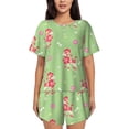 thumbnail image 1 of Rateoe Cute Poodle Dog for 2 Piece Short Sleeves Pajama Sets Casual Lounge Sleepwear Ladies Pjs Sets with Pocket-Large, 1 of 6
