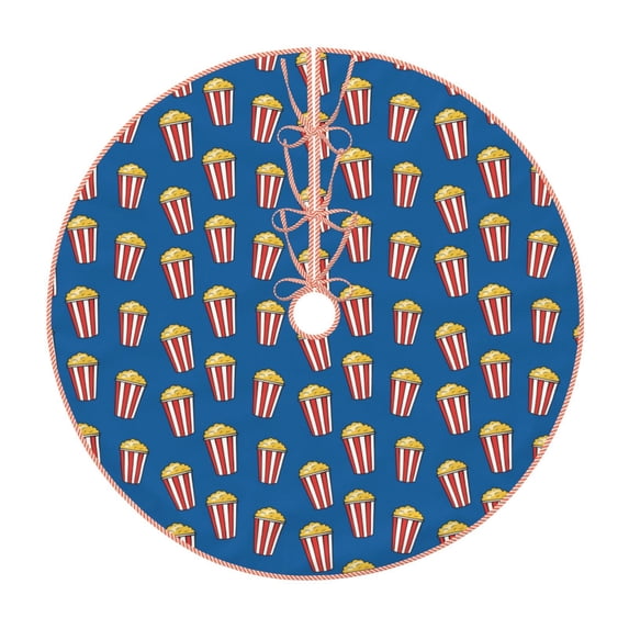 Rateoe Cute Popcorn Pattern Christmas Tree Skirt with Ties , Christmas Tree Decorations, Farmhouse Christmas Decor Xmas Holiday Decorations-36"