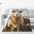 thumbnail image 1 of Rateoe Cute Prairie Sheep Herd Print Fuzzy Fleece Throw Blanket Extra Large,Super Soft,Fluffy and Warm Blankets for Couch,Bed,All Season Use (50"x40"), 1 of 8