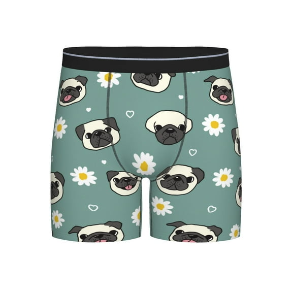 Rateoe Cute Puppy Print Men’s Underwear Boxer Briefs Soft Comfortable Underwear Boxer Briefs, Long Leg Briefs,Anti-chafing Boxer Briefs